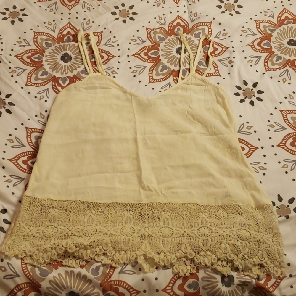 Bobo thin linen crochet tank